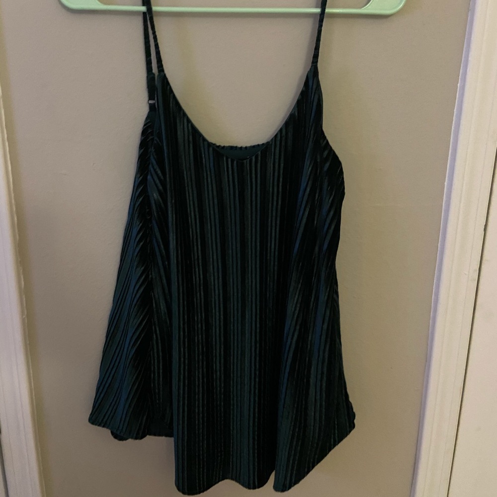 Dalia Green Velour Tank- Medium